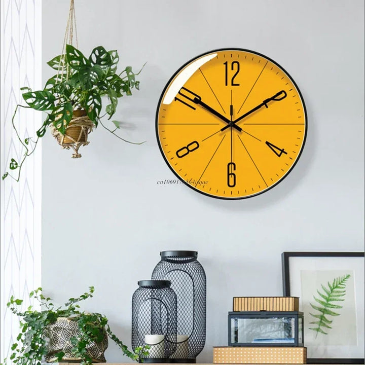 Natural wood wall clock with a modern, elegant design. Silent movement enhances any home or office space.