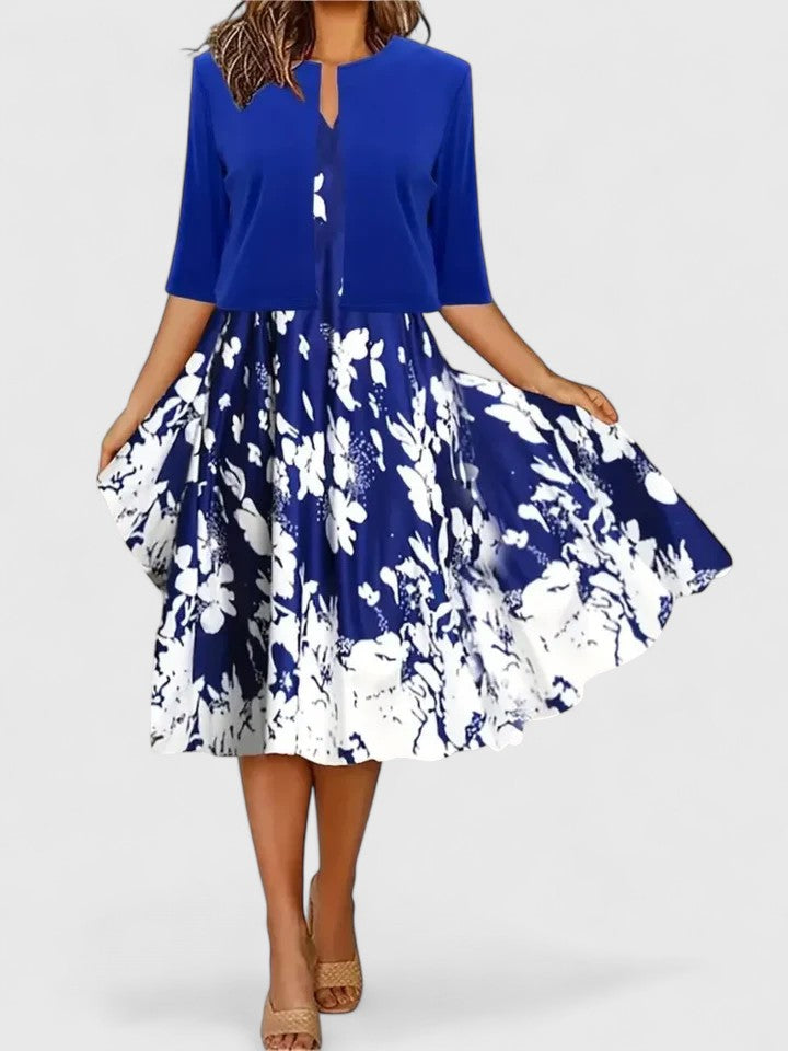 Chic women's midi dress styled for a party, exuding elegance and versatility for various celebrations.