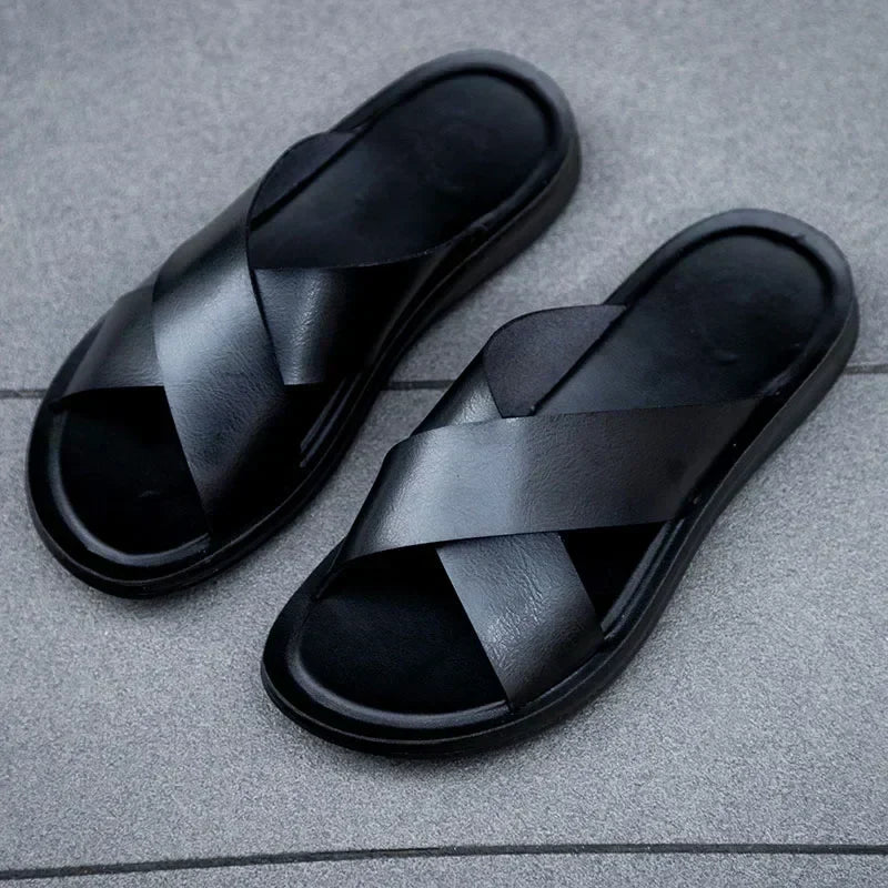Easy-wear men's premium slip-on sandals, great for quick summer casual outfits.