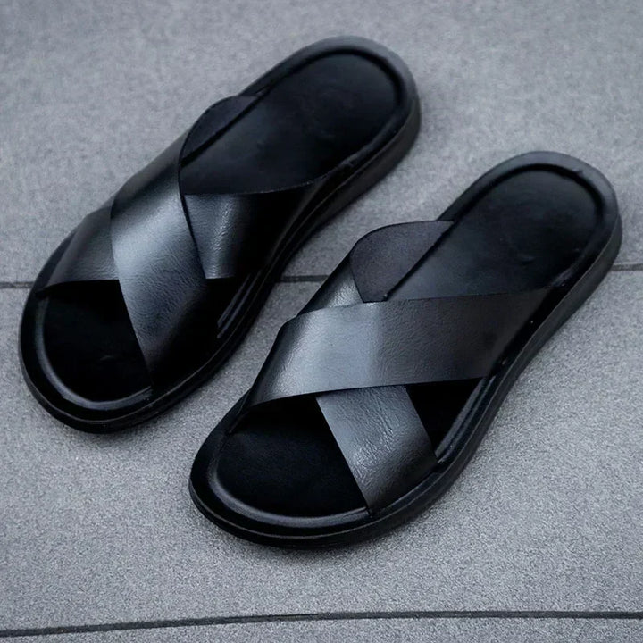 Easy-wear men's premium slip-on sandals, great for quick summer casual outfits.