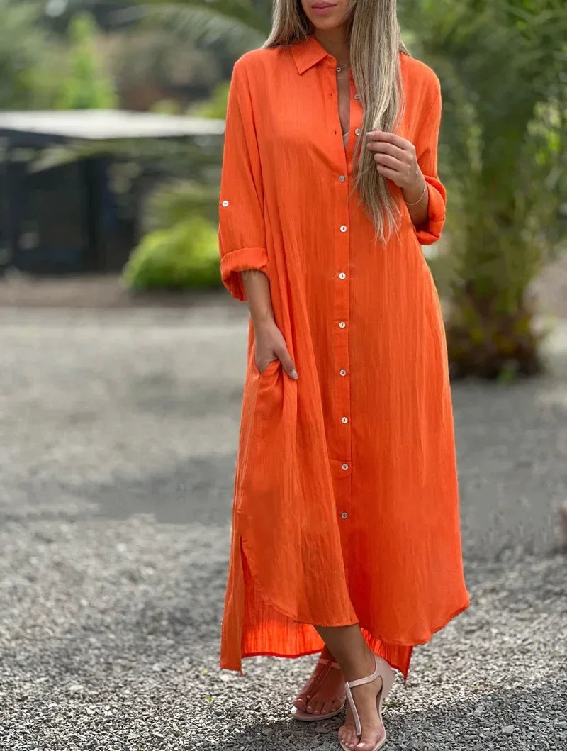 Chic women's elegant maxi dress with a flowing design. Great for summer, vacation, and special events.