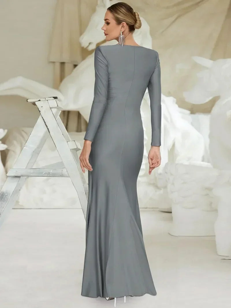 Sophisticated women's twist maxi dress. Ideal for wedding guests, girls' night out, and formal parties.