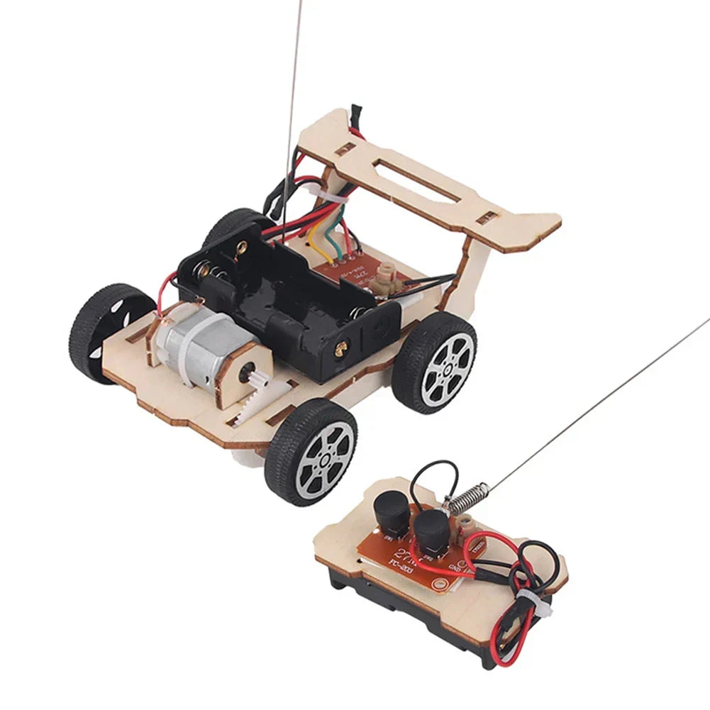 Creative wooden electric toy boat building kit fosters kids' imagination and problem-solving.