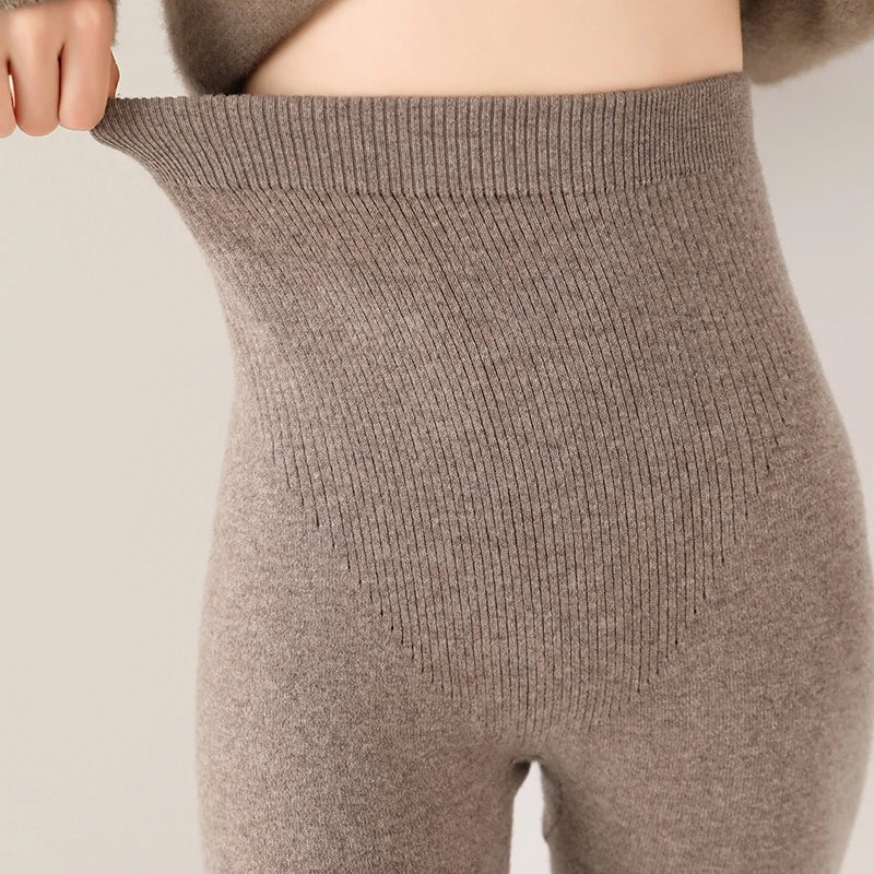Ultimate comfort women's high waist leggings, soft cashmere knit for lounge & everyday.