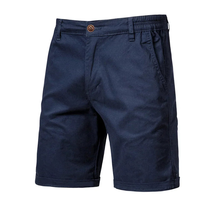 Comfortable men's smart casual chino shorts, ideal for summer styling & everyday versatility.