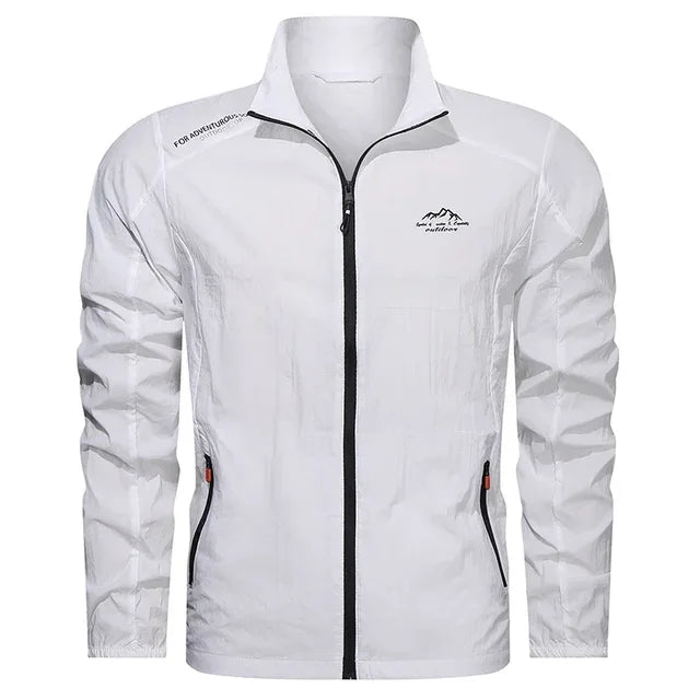 New men's windproof and water-repellent jacket. Lightweight and breathable for all outdoor activities.