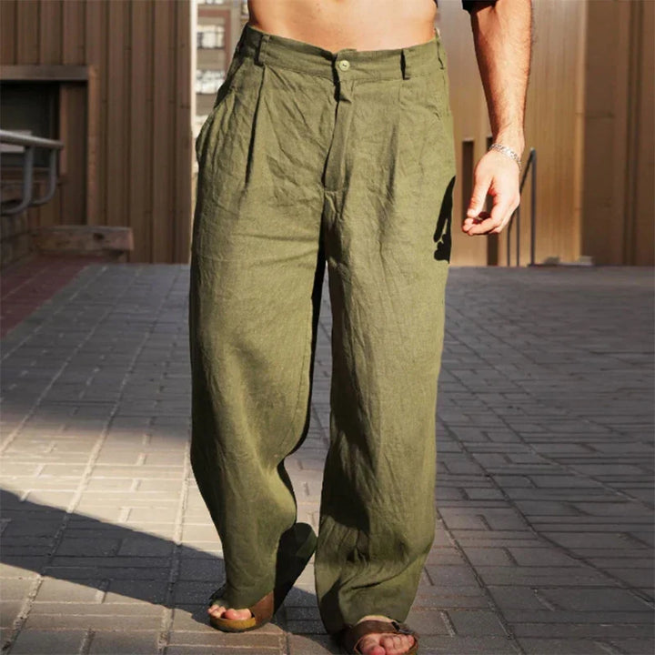 Relaxed fit wide-leg chino pants for men, a comfortable and stylish choice for summer casual wear.