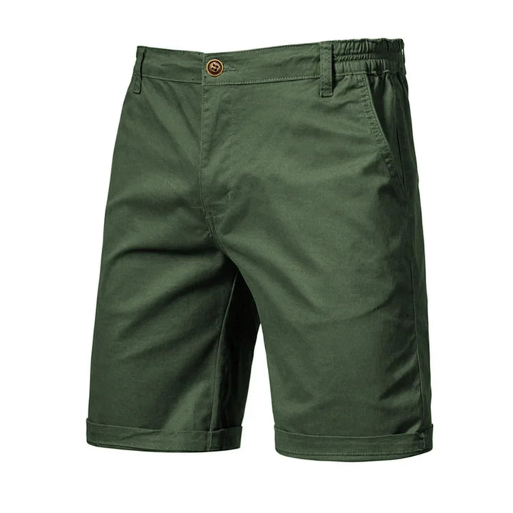 Quality men's summer chino shorts, tailored for smart casual elegance & everyday comfort.
