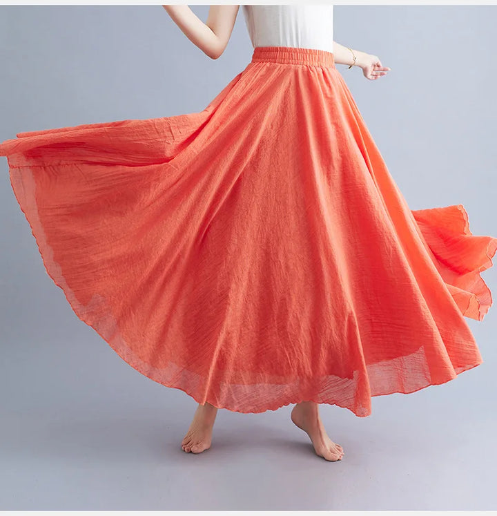 Airy women's long skirt, elegant & perfect for summer versatility.