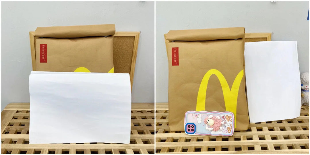 Trendy fast food design backpack, fun & spacious for students. Perfect for everyday use.