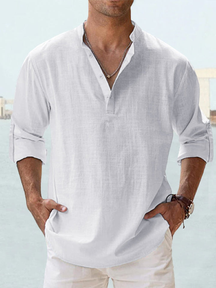 Versatile men's button-up shirt. Breathable long sleeve, ideal for smart casual, formal, and everyday style.