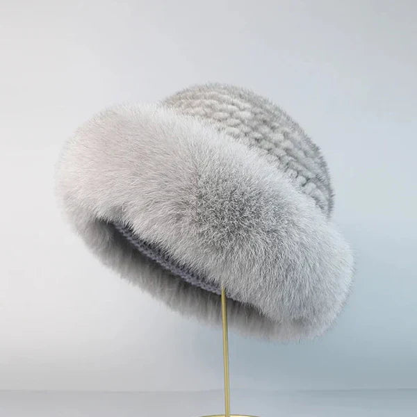 Genuine mink fur women's hat. Extremely warm, soft, & elegant winter accessory for cold weather.