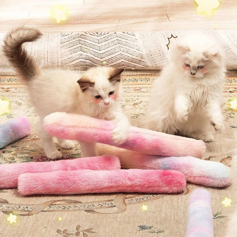 Soft, durable plush catnip toy shaped like a pillow, perfect for interactive play with any pet cat.