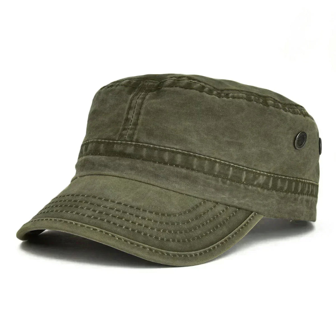 Men's casual vintage baseball cap, rugged distressed design, adjustable for comfortable everyday wear.