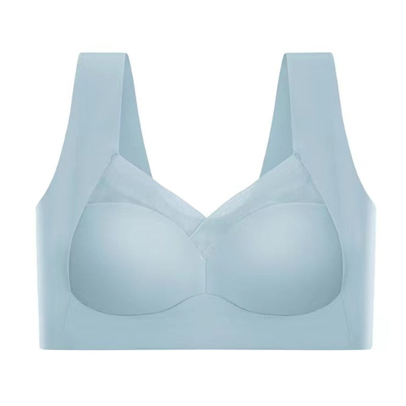 Gentle push-up women's seamless comfort bra, wireless and smooth for flattering, everyday support.