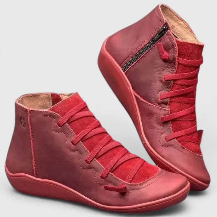 Durable women's walking boots with advanced orthopaedic arch support, ensuring all-day comfort and stability.