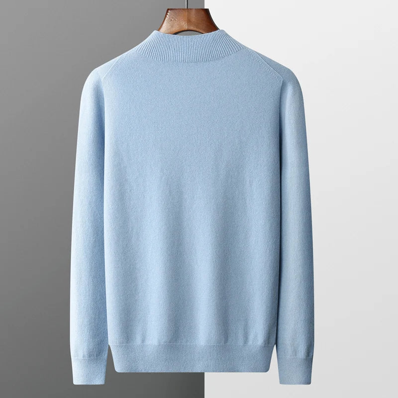 Versatile men's mock neck sweater, ideal for everyday casual wear.