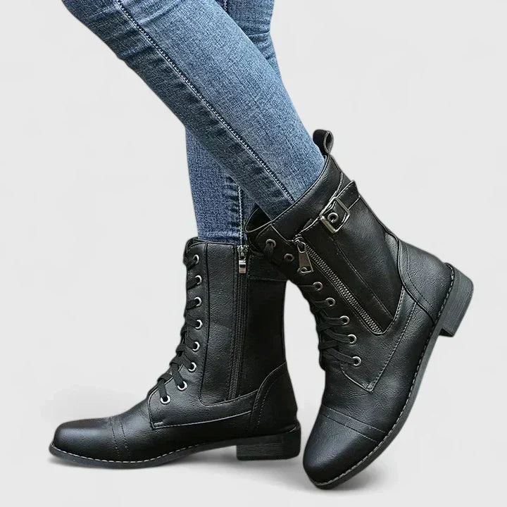 Stylish women's orthopedic ankle boots, providing durable foot support for everyday casual wear.