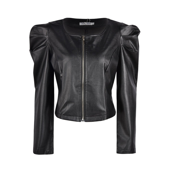 Fashionable women's short bomber jacket, designed for everyday autumn wear. Stylish and chic fall outerwear.