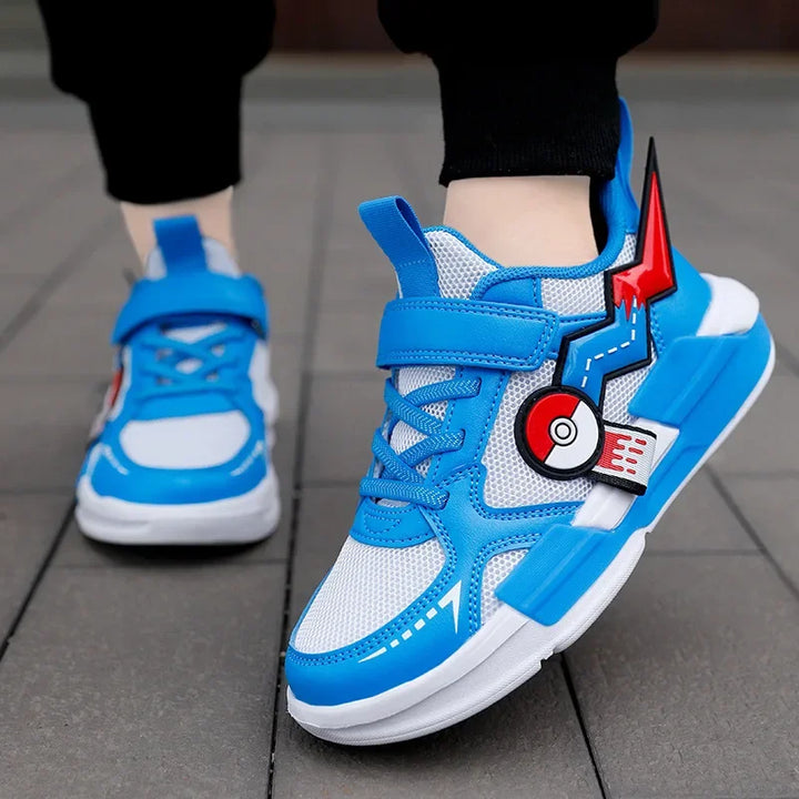 Pikachu Pokémon kids' sneakers: yellow, breathable, comfortable. Velcro shoes for boys & girls, great for school & play.