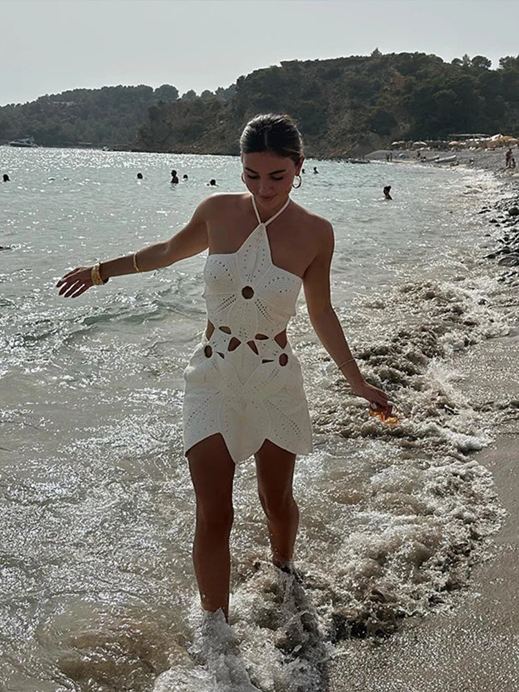 Versatile women's short summer mini dress, effortless style for day, beach, casual or evening events.