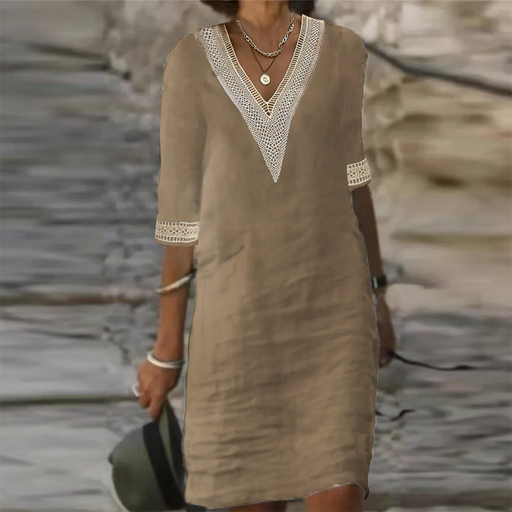 Versatile women's summer midi dress, perfect for casual daywear or elegant party nights. Comfortable & stylish.