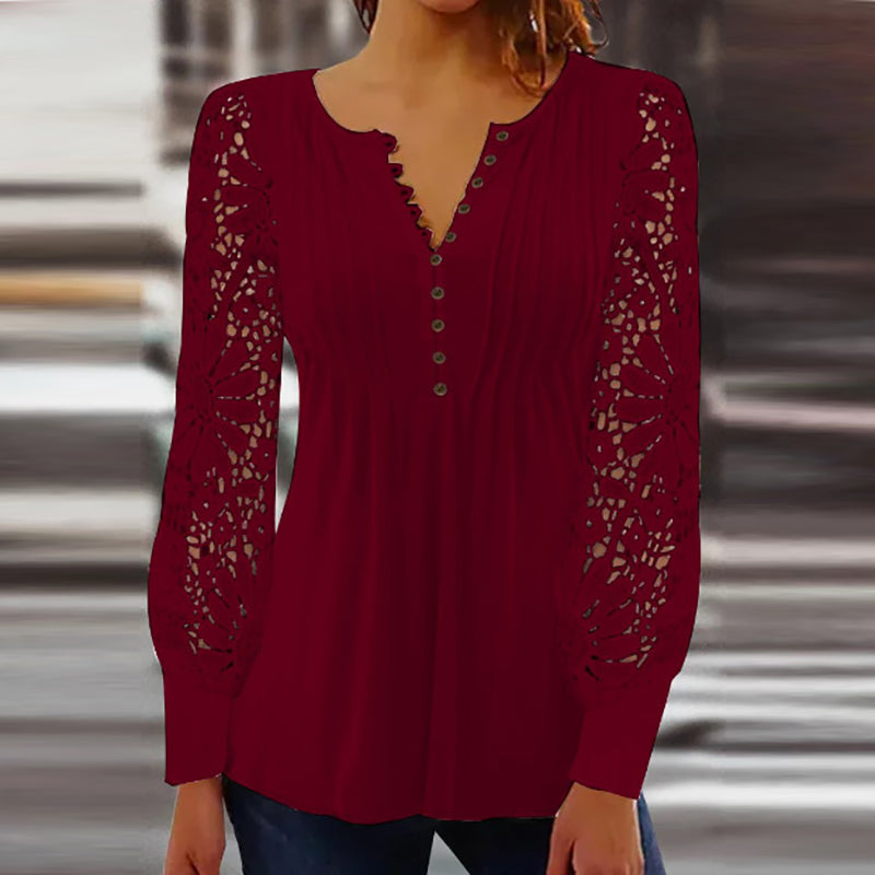 Chic women's long sleeve blouse, an elegant top ideal for both formal and casual fashion. A stylish gift for her.
