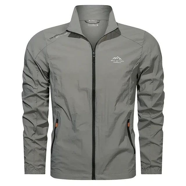 Durable men's lightweight outdoor jacket, weather-resistant & breathable, great for active wear.