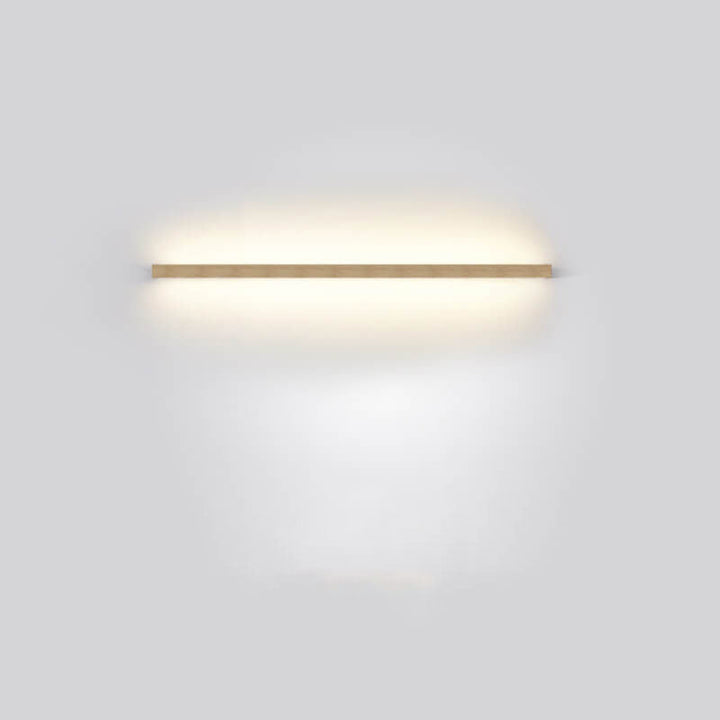 Contemporary wooden wall lamp, designed for ambient home lighting with a clean, minimalist aesthetic.