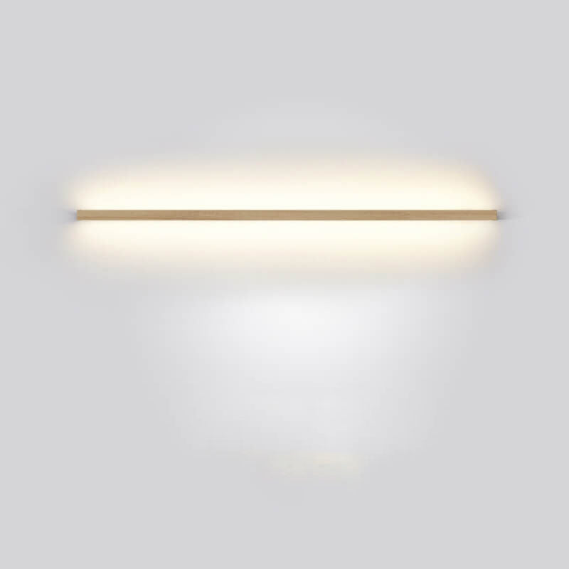 Functional and decorative wooden wall lamp, an essential minimalist piece for ambient interior lighting.