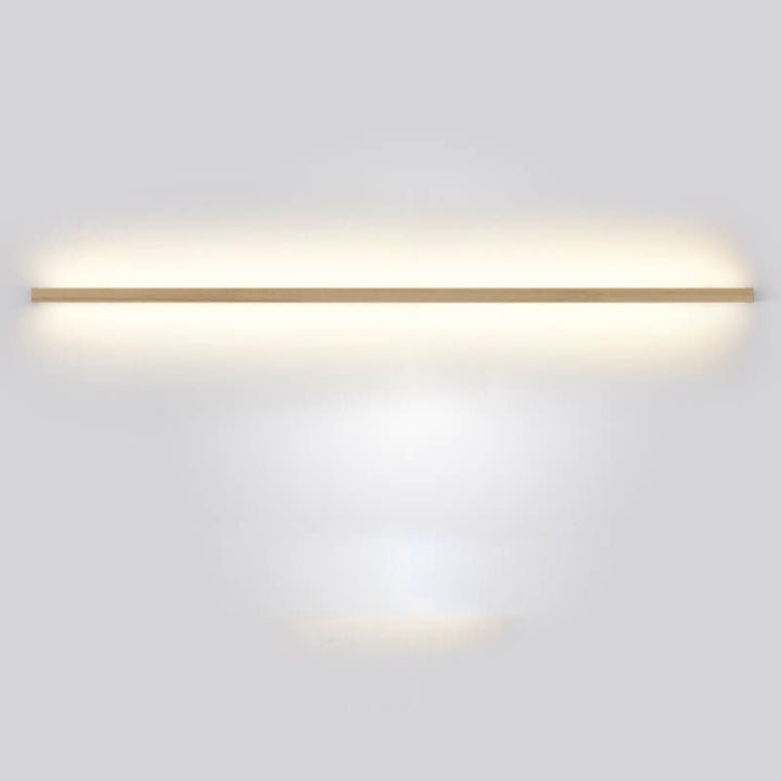 Handcrafted natural wood wall light, offering minimalist style and gentle ambient illumination.