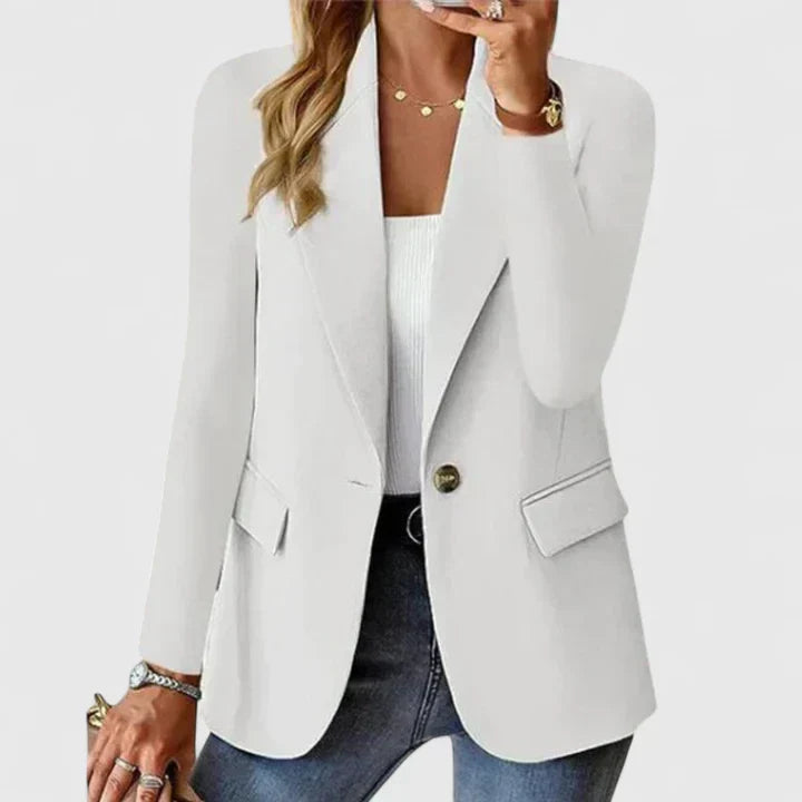 Stylish women's elegant blazer, a classic tailored jacket enhancing any formal, business casual or work wear fashion.