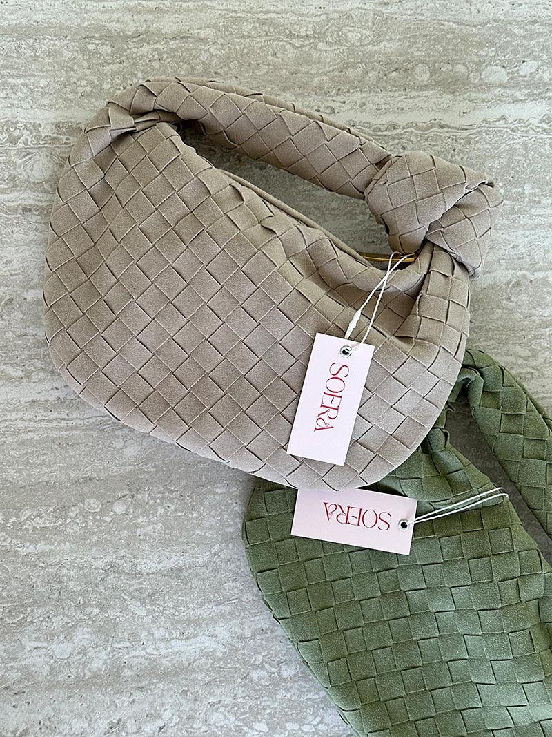 Durable braided suede mini bag, a stylish and practical choice for women.