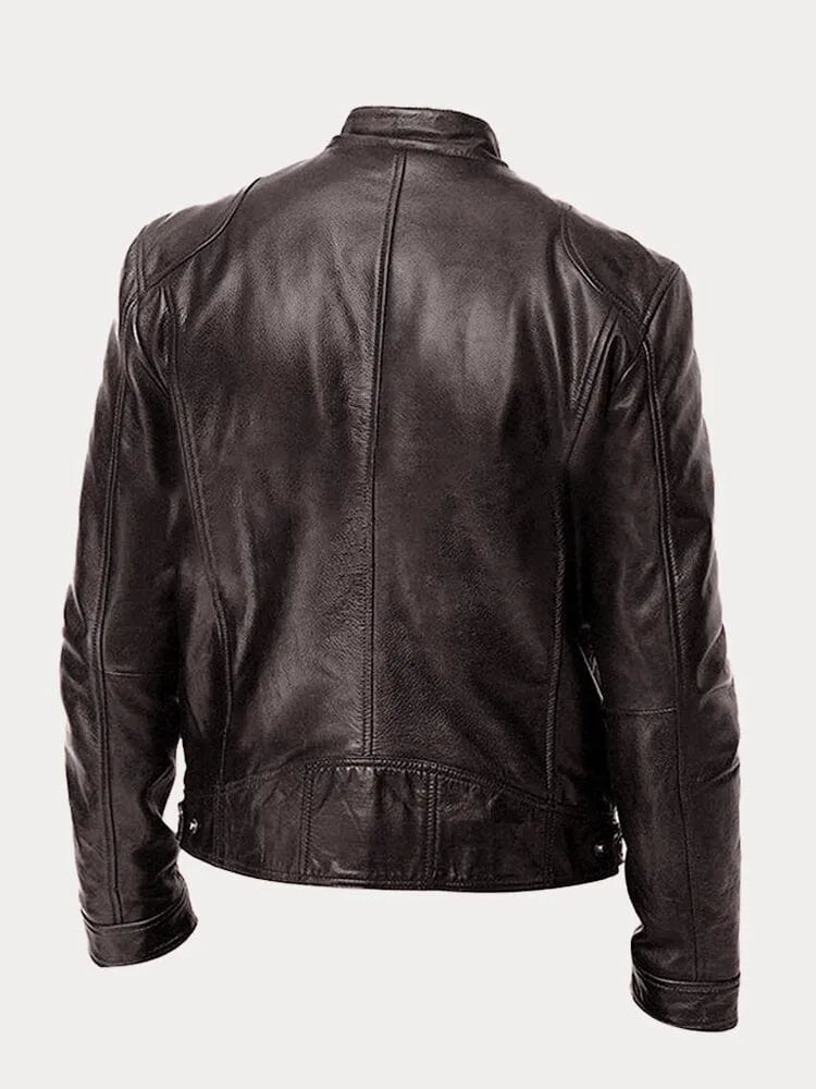 All-season men's casual jacket. Comfortable zip-up outerwear, ideal for fall, winter, and spring style.