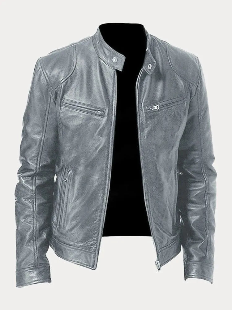 Men's classic casual zip-up jacket. Stylish all-season outerwear for versatile everyday fashion.
