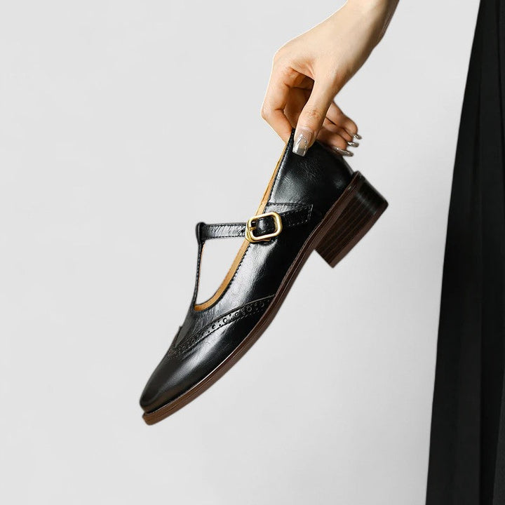 Women's fashion classic Mary Jane shoes, elegant instep strap flats for comfortable everyday style.