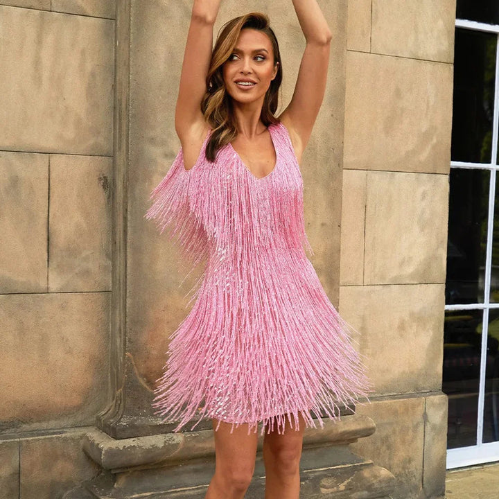 Stylish A-line short cocktail dress for women. Chic & elegant party wear, perfect for special evening occasions.