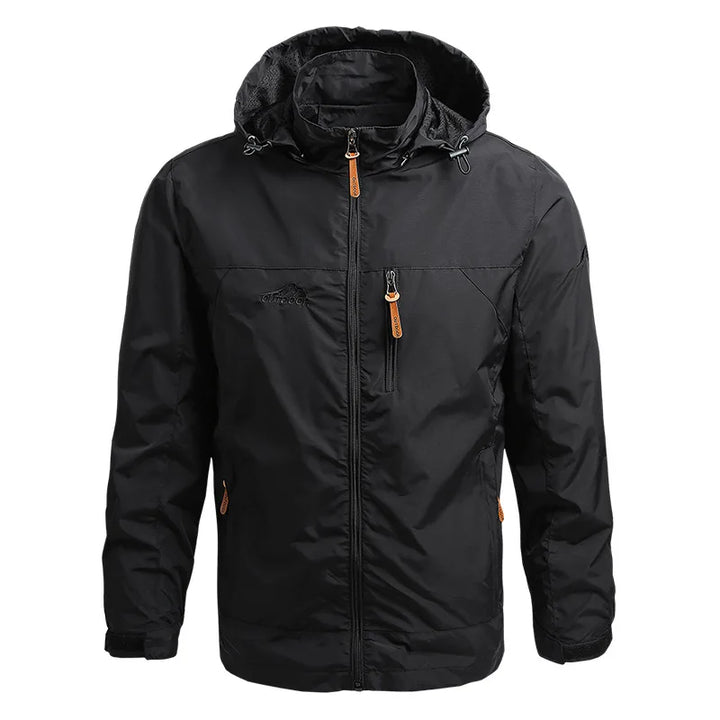 Men's travel-friendly lightweight waterproof windbreaker. Essential rain protection for outdoor adventures.