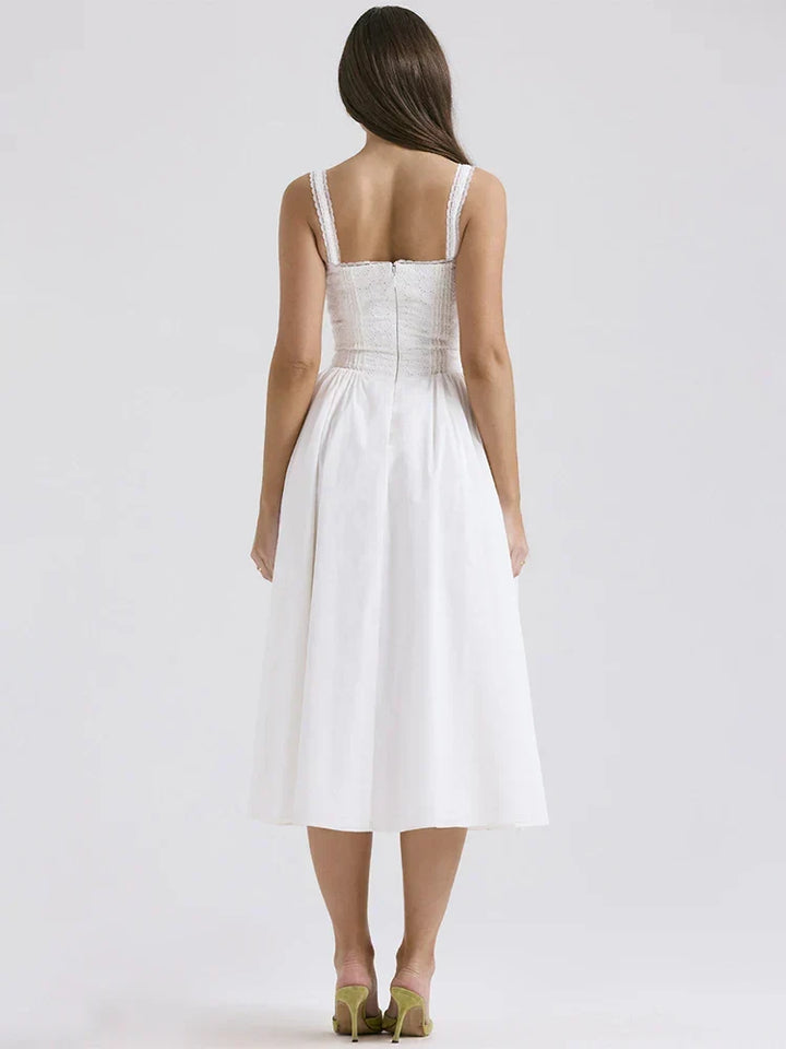 Lightweight women's button-front midi dress, a breezy summer essential for effortless style and comfort.