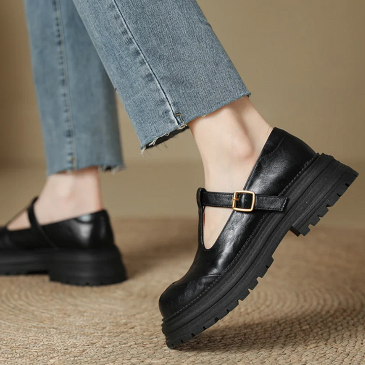 Ladies' classic t-bar shoes, comfortable daily wear, vintage inspired with adjustable strap.