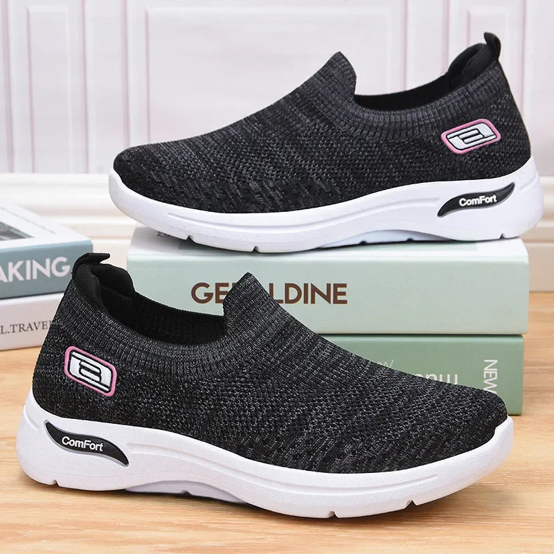 Stylish women's slip-on orthopedic trainers for everyday comfort, great for walking & casual outings.