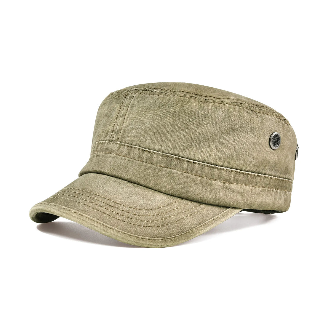 Premium men's rugged vintage baseball cap, distressed texture, adjustable for a perfect, casual fit.