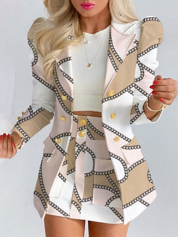 Sophisticated women's skirt from an elegant blazer matching set, perfect for business or formal occasions.