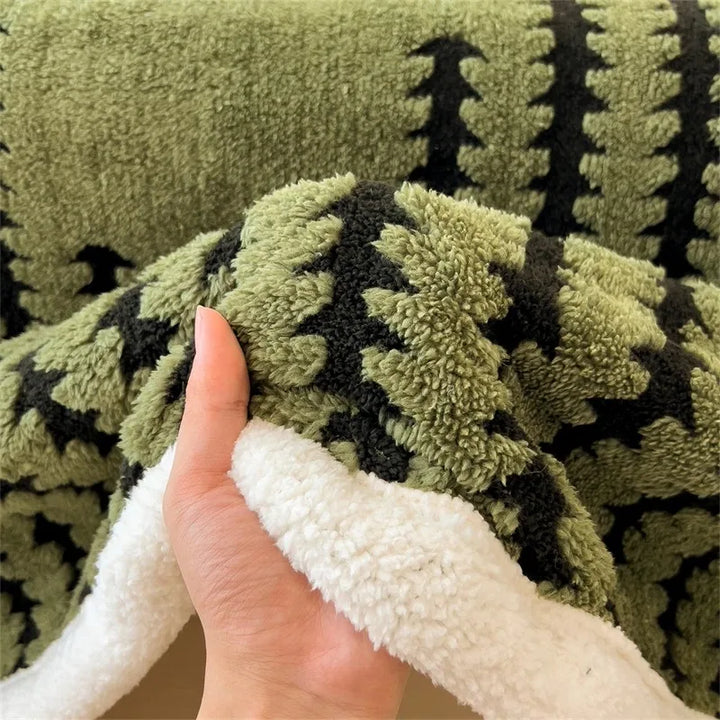 Premium reversible geometric throw blanket, incredibly soft & warm for cozy home decor.