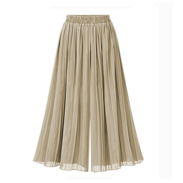 Chic wide leg women's pants featuring intricate mesh detail, ensuring comfort and a fashionable, flowy silhouette.
