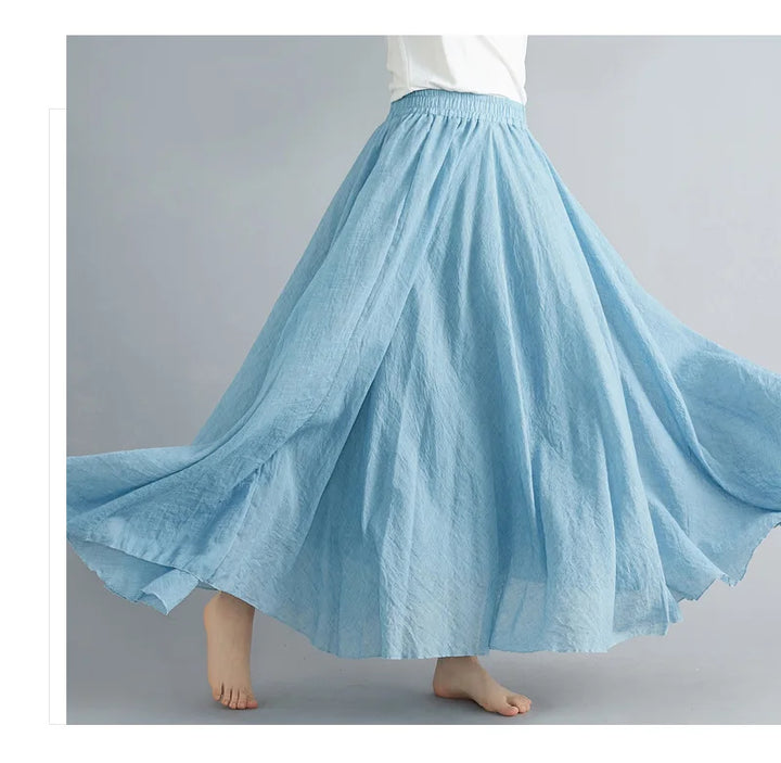 Women's flowing maxi skirt, elegant & comfortable for everyday wear.