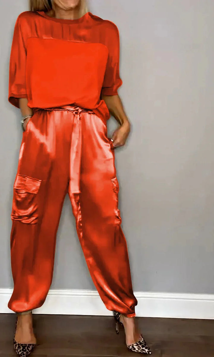 Effortless women's flowing two-piece co-ord set, combining style, comfort, and versatility for modern fashion looks.