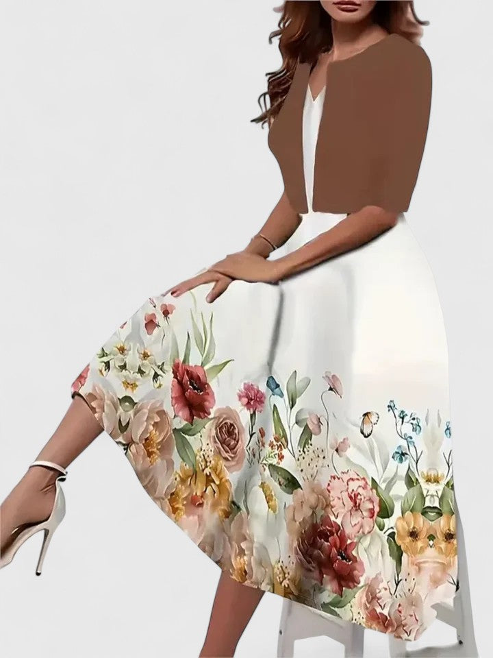 Elegant women's midi dress, a versatile & sophisticated choice for any occasion, from casual to formal.