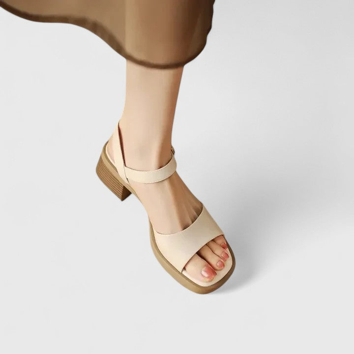 Stylish women's elegant strappy sandals with a comfortable square toe, ideal chic footwear for summer.