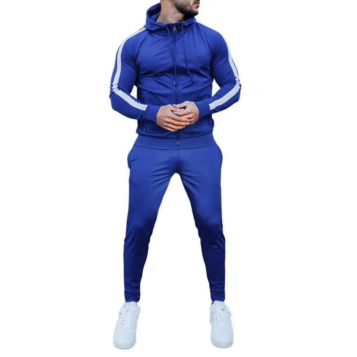 Comfortable men's track pants from a versatile athletic set. Perfect for sportswear or loungewear.